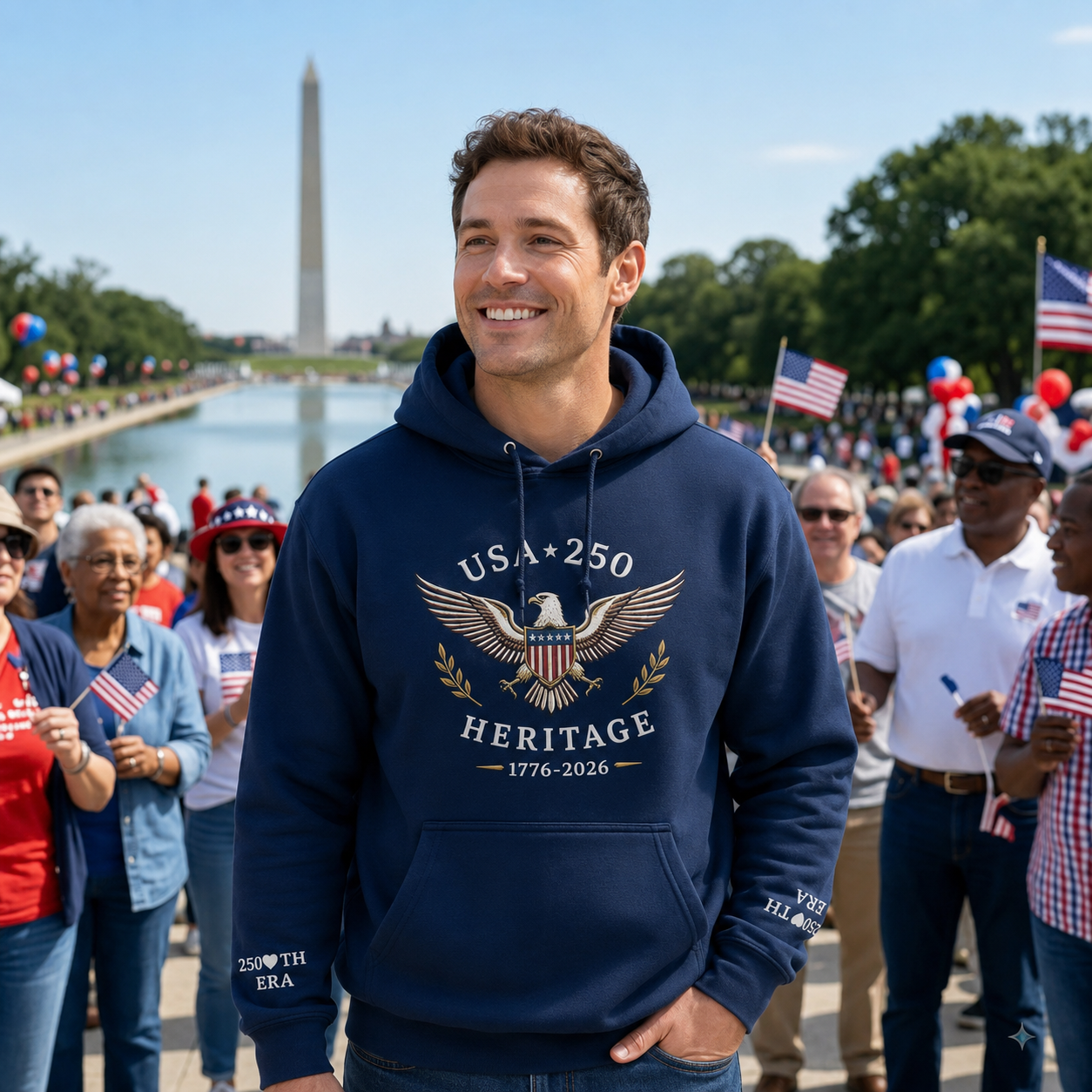 USA 250 Heritage Graphic Shirt, 1776–2026 Patriotic Eagle Tee, Sweatshirt or Hoodie