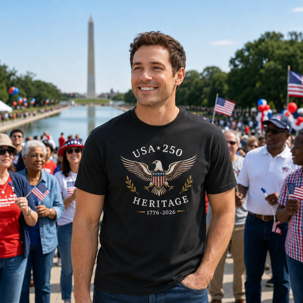 USA 250 Heritage Graphic Shirt, 1776–2026 Patriotic Eagle Tee, Sweatshirt or Hoodie
