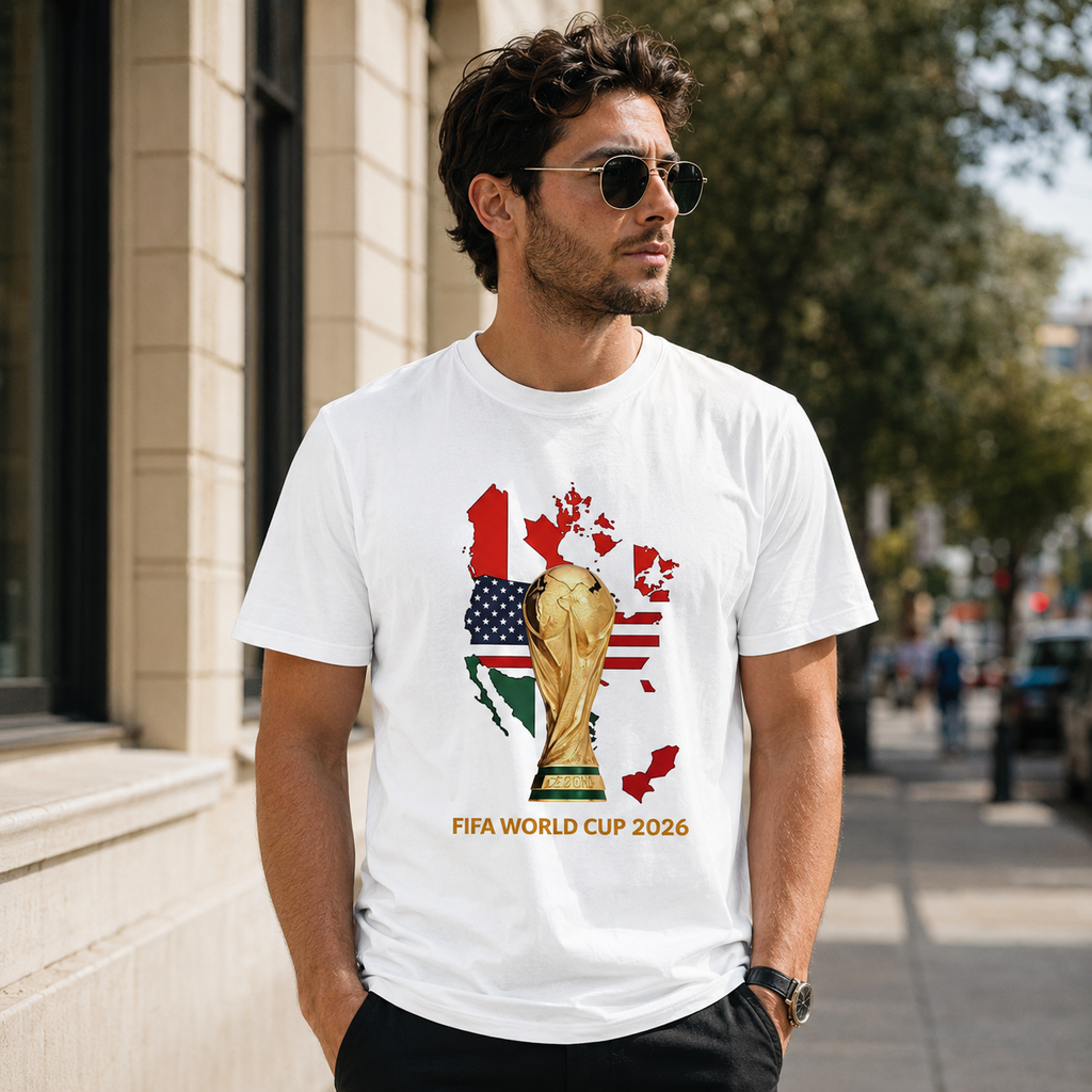 2026 Soccer Tournament Graphic T-Shirt, USA Canada Mexico Map Tee, Unisex Football Fan Shirt