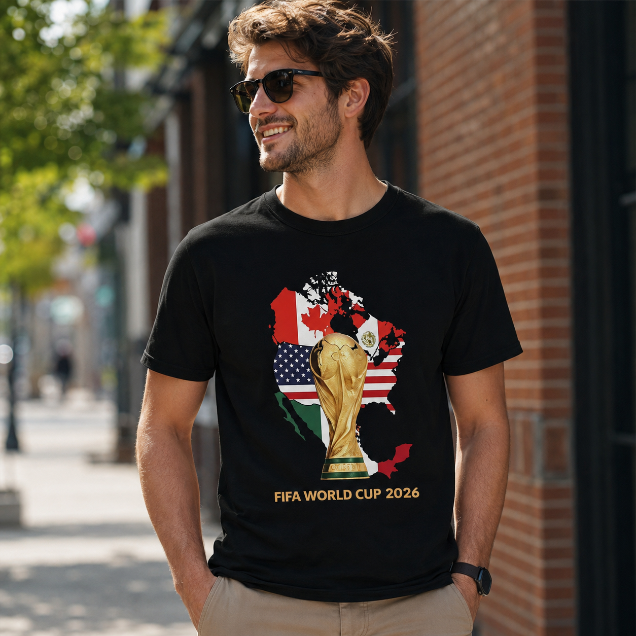 2026 Soccer Tournament Graphic T-Shirt, USA Canada Mexico Map Tee, Unisex Football Fan Shirt