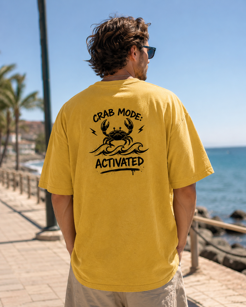 Crab Mode Activated T-Shirt – Natural