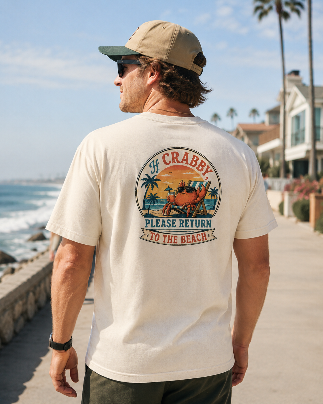 Crabby Sunset Beach Return T-Shirt