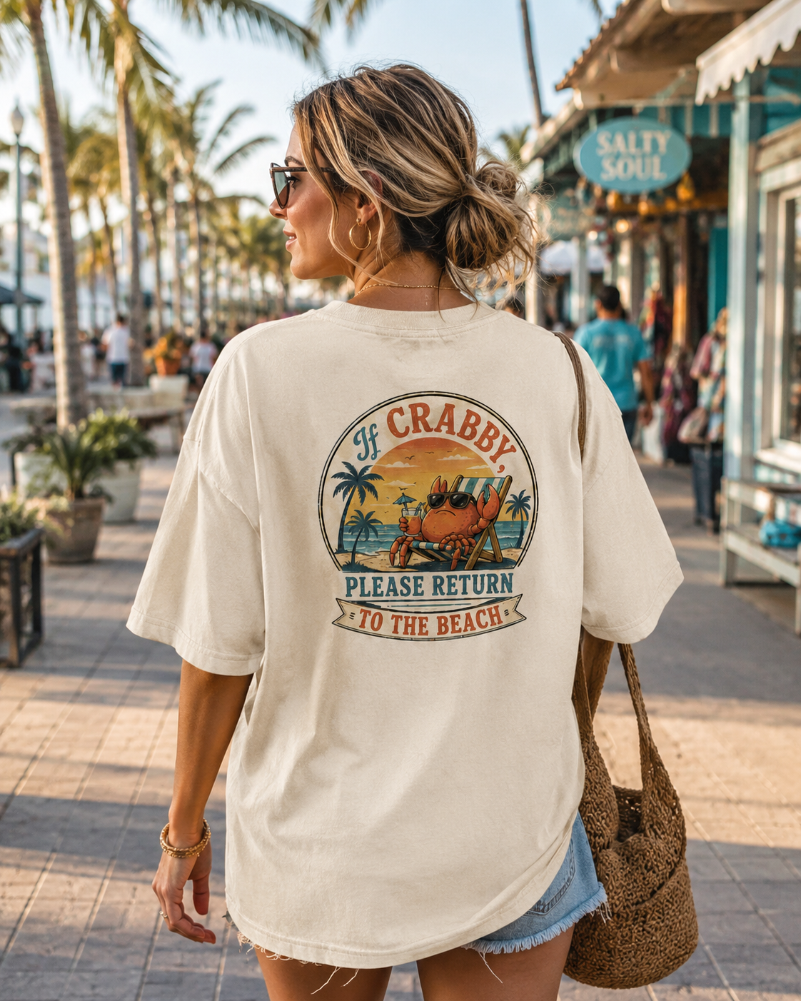 Crabby Sunset Beach Return T-Shirt