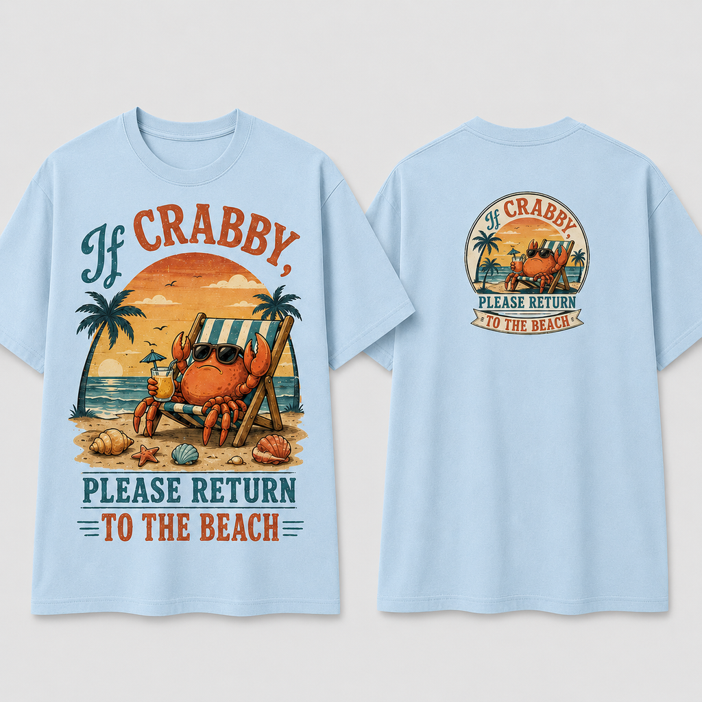 Crabby Sunset Beach Return T-Shirt
