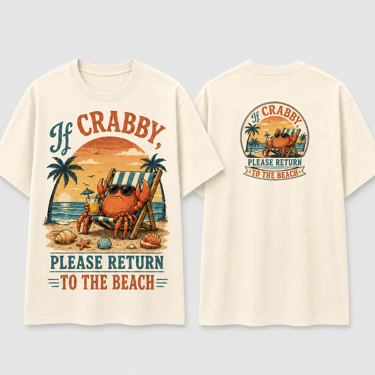 Crabby Sunset Beach Return T-Shirt