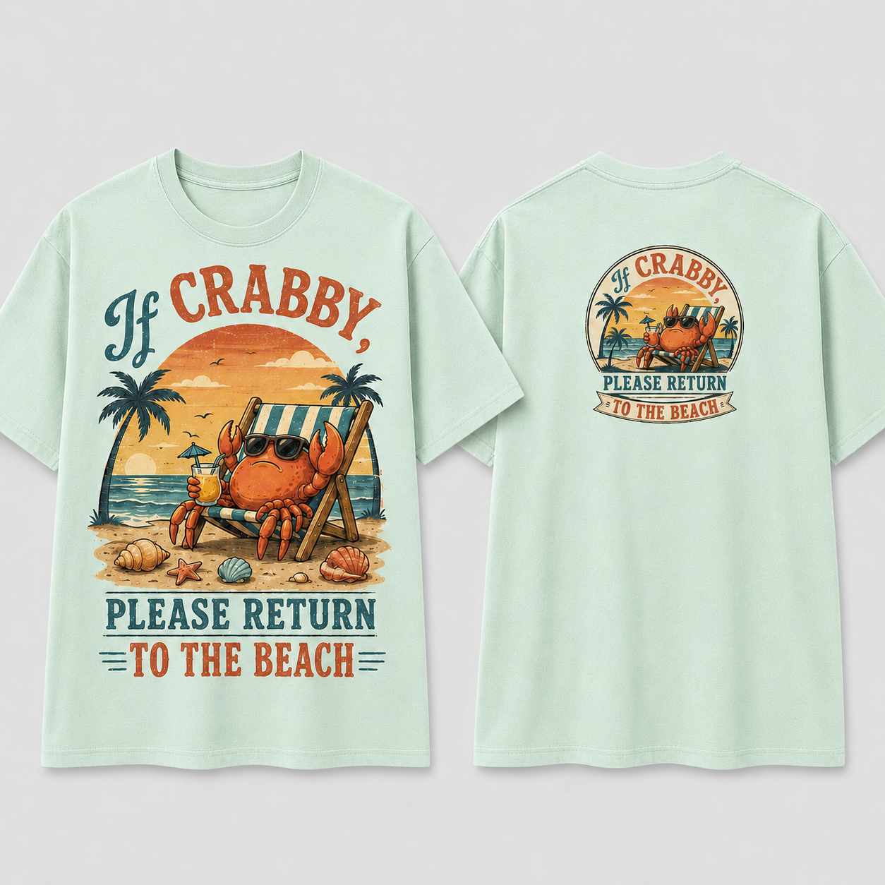 Crabby Sunset Beach Return T-Shirt