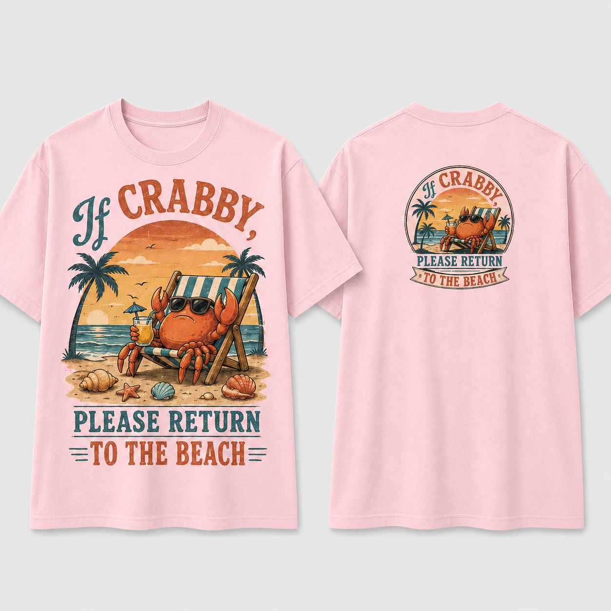 Crabby Sunset Beach Return T-Shirt