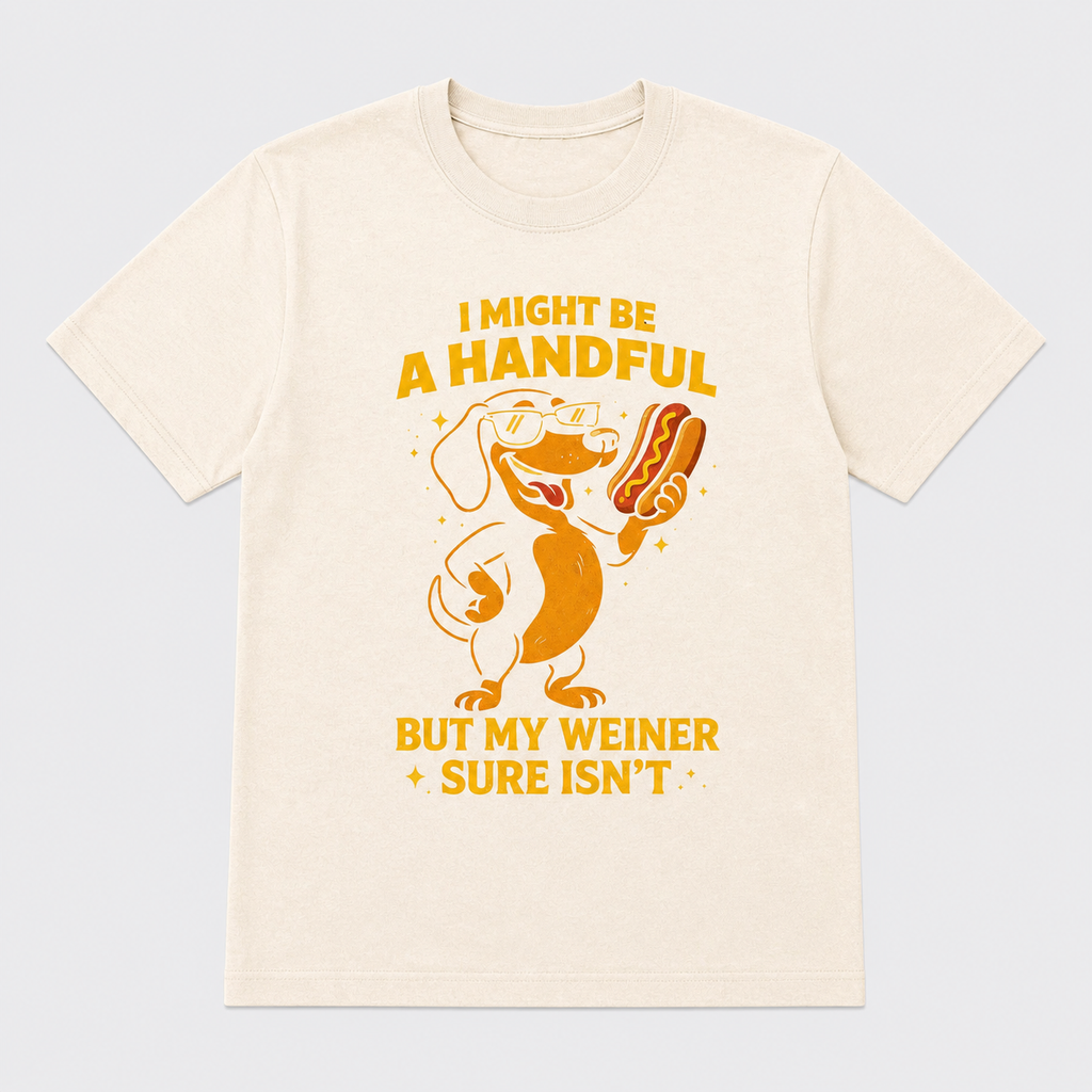 Handful Wiener Dog T-Shirt – Natural