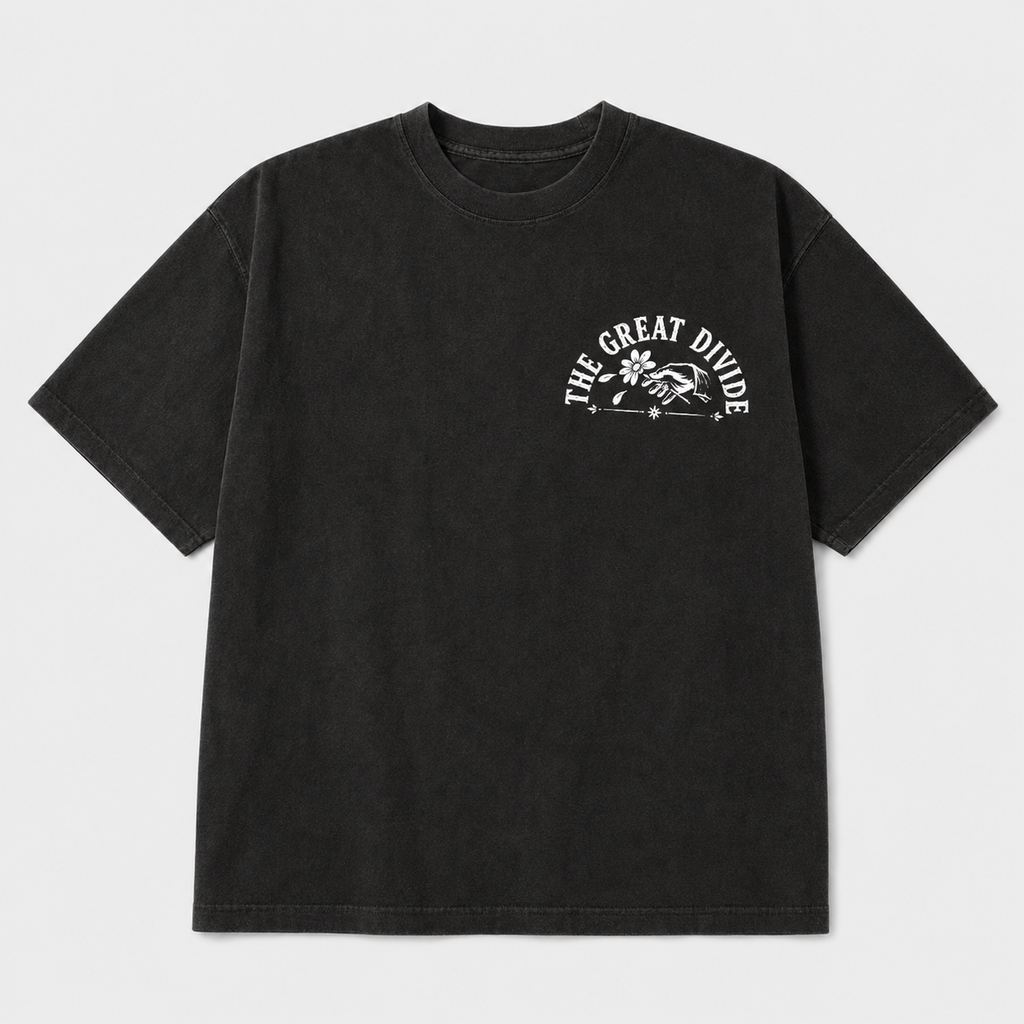 The Great Divide Collage T-Shirt – Washed Black