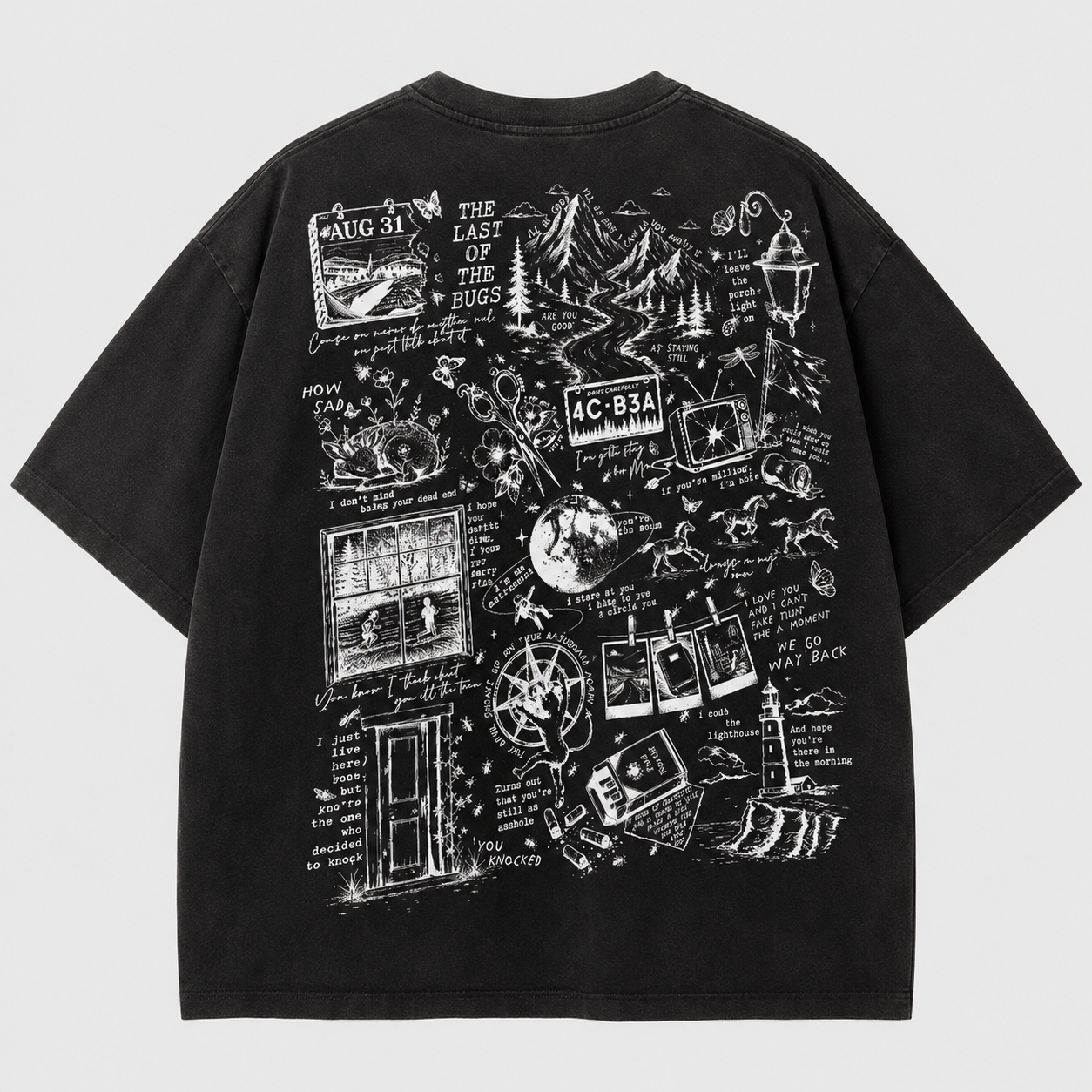 The Great Divide Collage T-Shirt – Washed Black