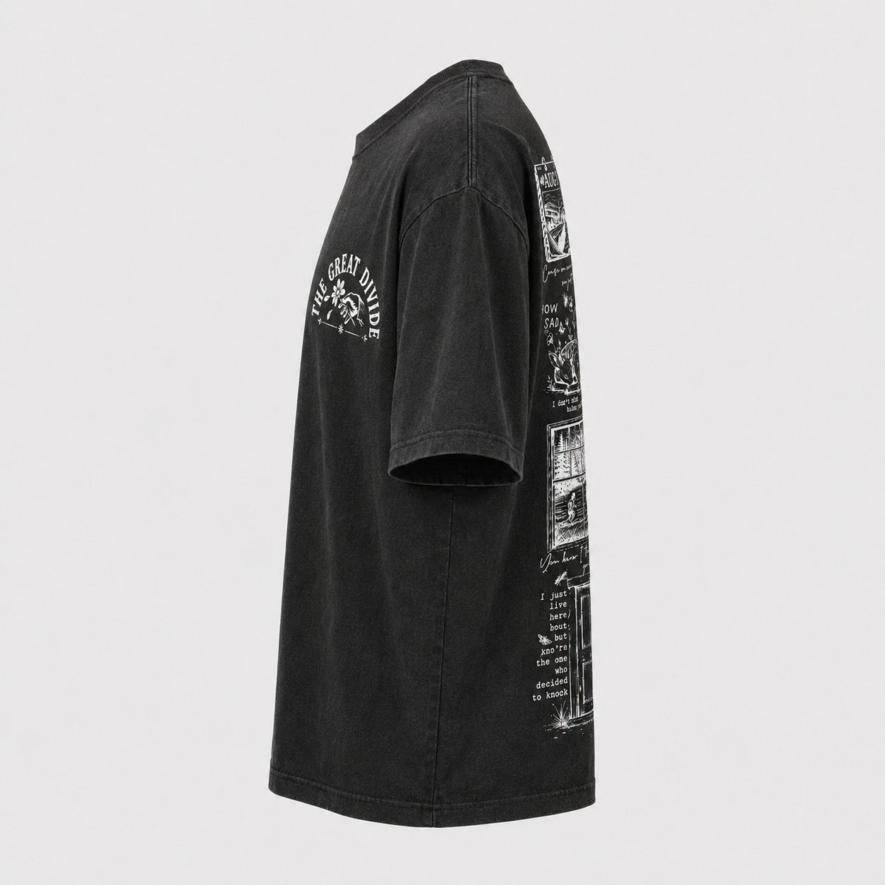 The Great Divide Collage T-Shirt – Washed Black