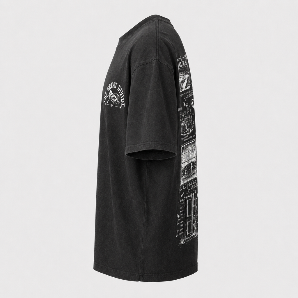 The Great Divide Collage T-Shirt – Washed Black