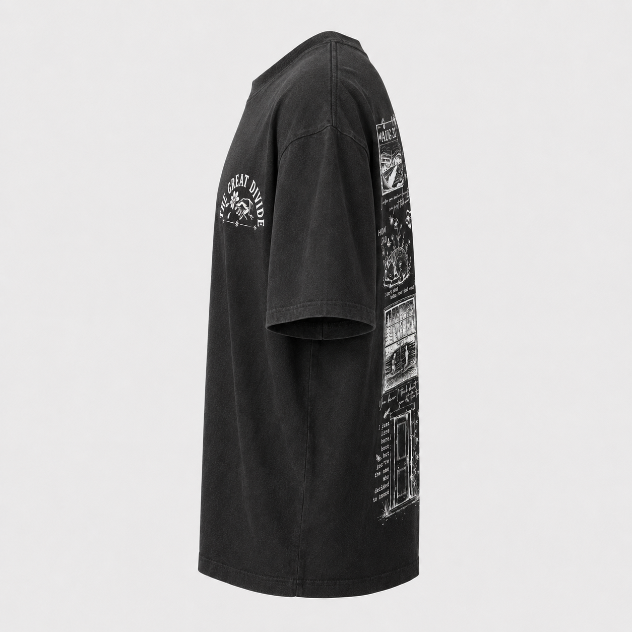 The Great Divide Collage T-Shirt – Washed Black