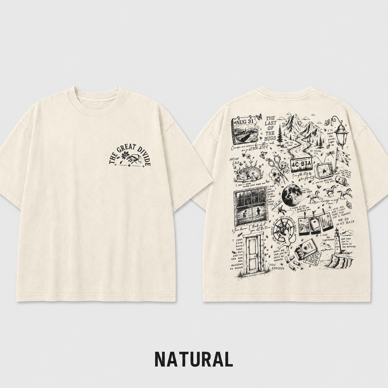 The Great Divide Collage T-Shirt – Washed Black