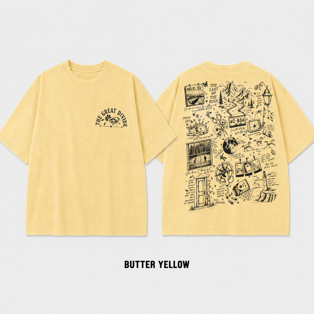 The Great Divide Collage T-Shirt – Washed Black