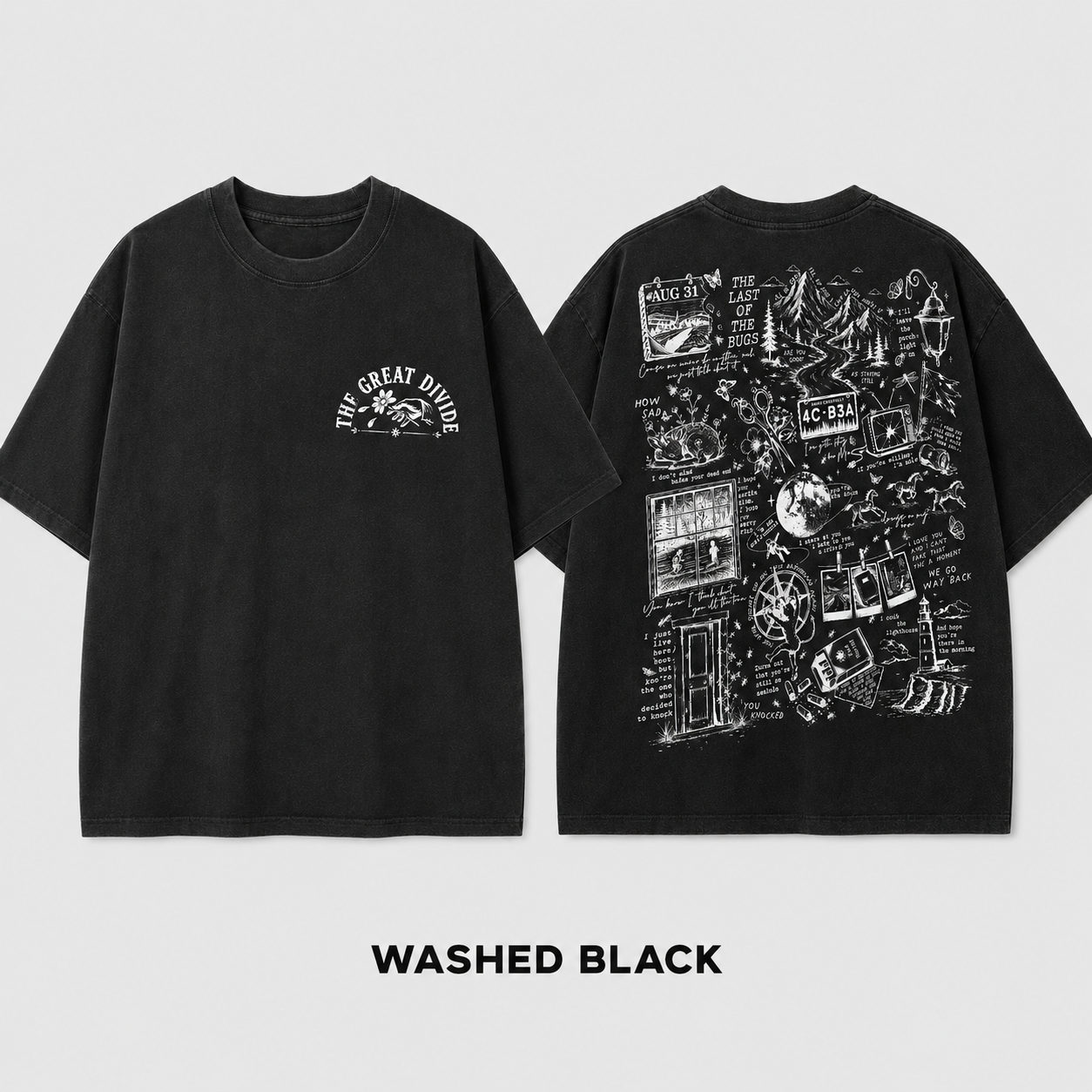 The Great Divide Collage T-Shirt – Washed Black