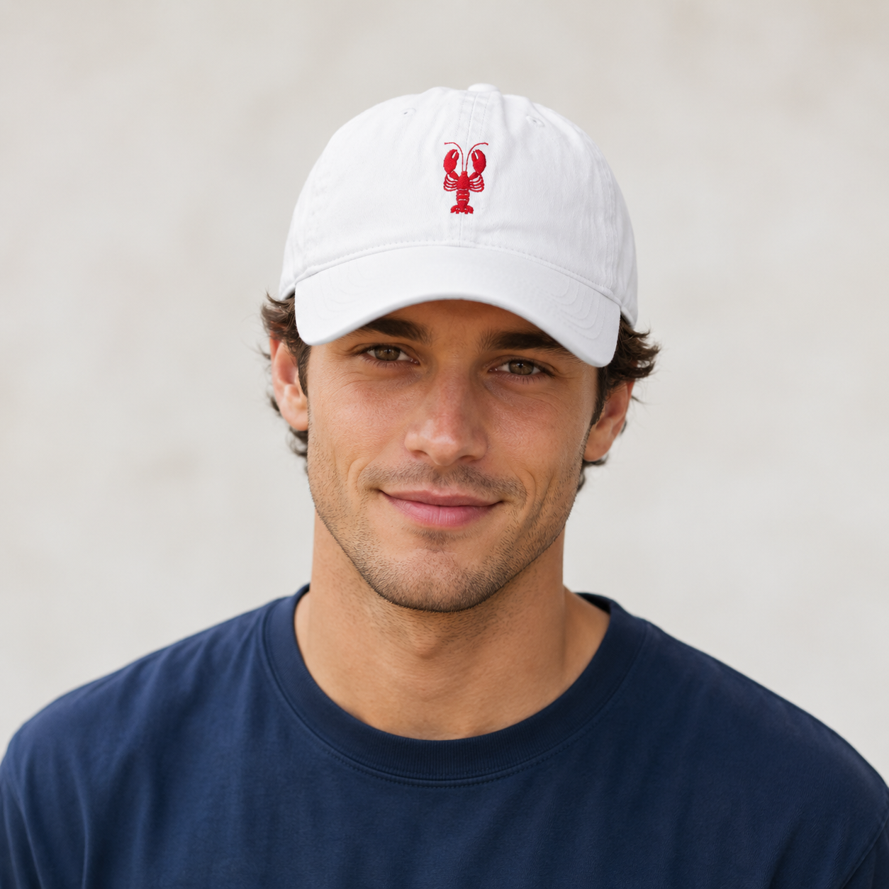 Embroidered Lobster Dad Hat, Coastal Seafood Baseball Cap, Unisex Vintage Washed Summer Hat