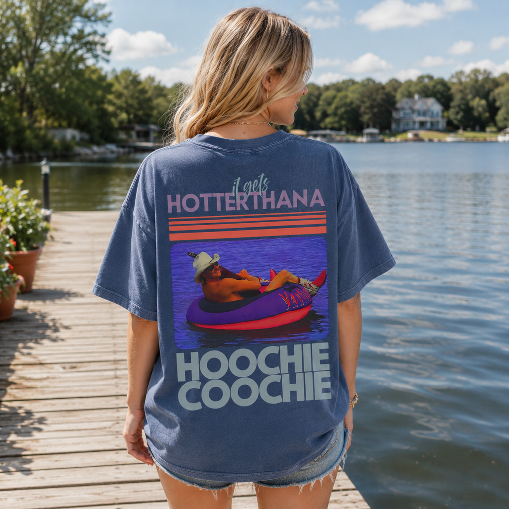Hoochie Coochie River Float T-Shirt – Washed Blue