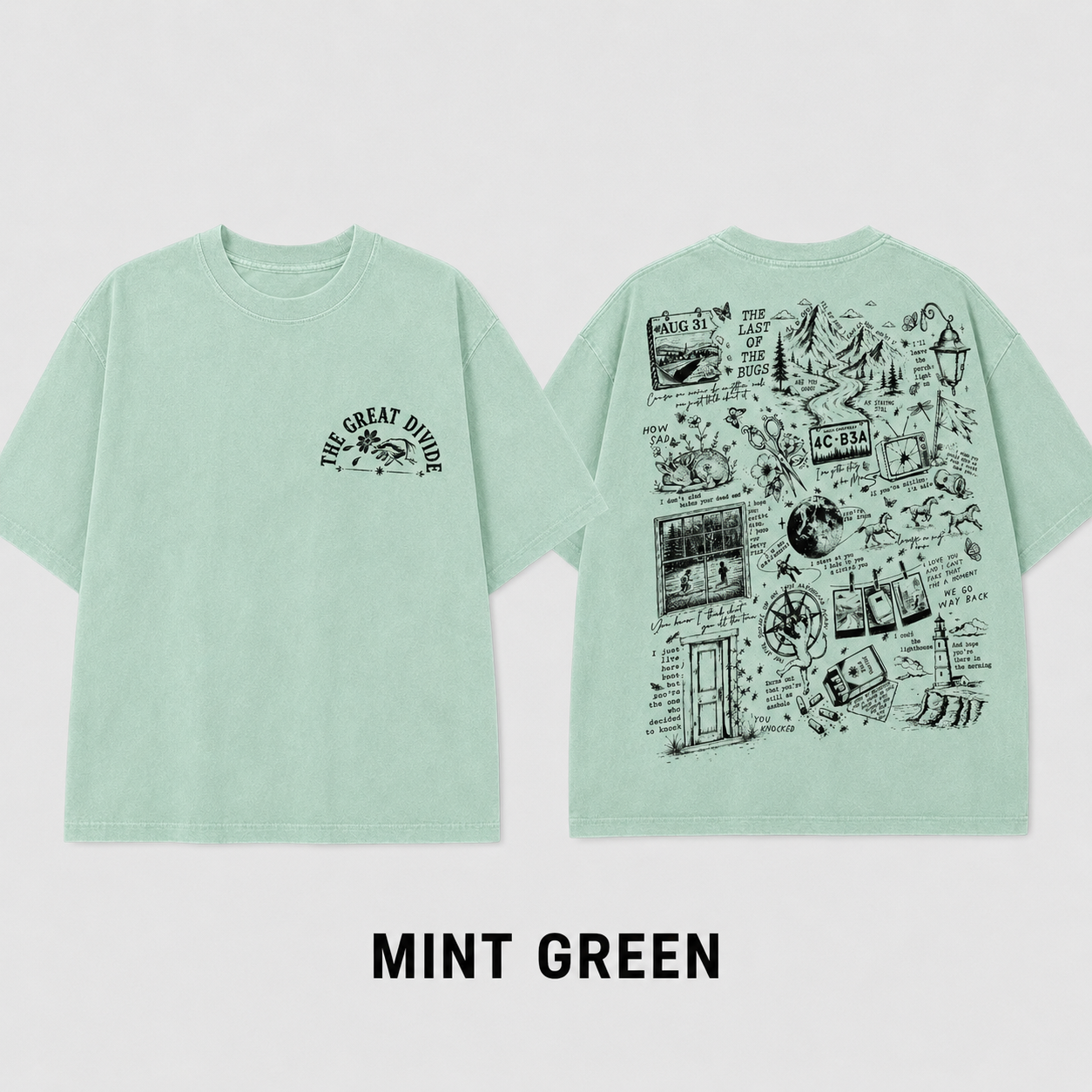 The Great Divide Collage T-Shirt – Washed Black