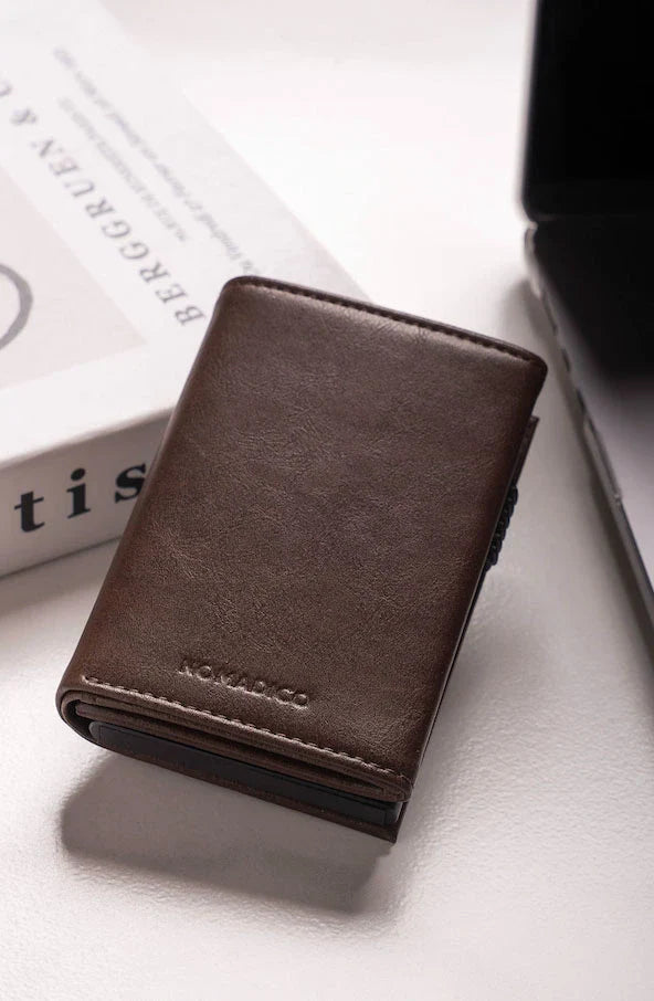 Men’s Trifold Leather Wallet, Multi Card Slot ID Holder Wallet, Slim Everyday Wallet for Men