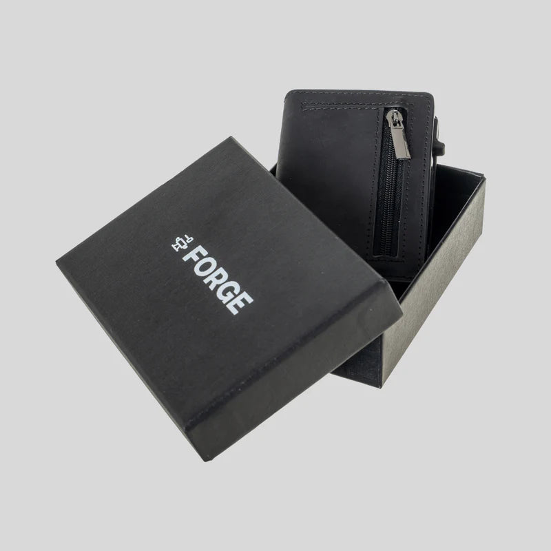 Slim Zipper Leather Wallet, Minimalist Card Holder Wallet, RFID Men’s Everyday Wallet