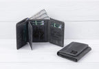 Personalized Trifold Leather Wallet, Custom Engraved Photo Text Wallet, Gift for Dad Husband Boyfriend