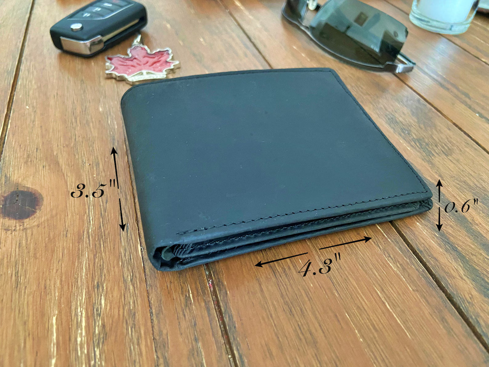 Custom Engraved Full Grain Leather Wallet, Personalized Men’s Photo Wallet, Handmade Bifold Gift for Dad