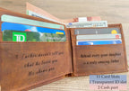 Custom Engraved Full Grain Leather Wallet, Personalized Men’s Photo Wallet, Handmade Bifold Gift for Dad