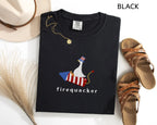 Silly Goose 4th of July Embroidered Tee, Funny Patriotic Shirt