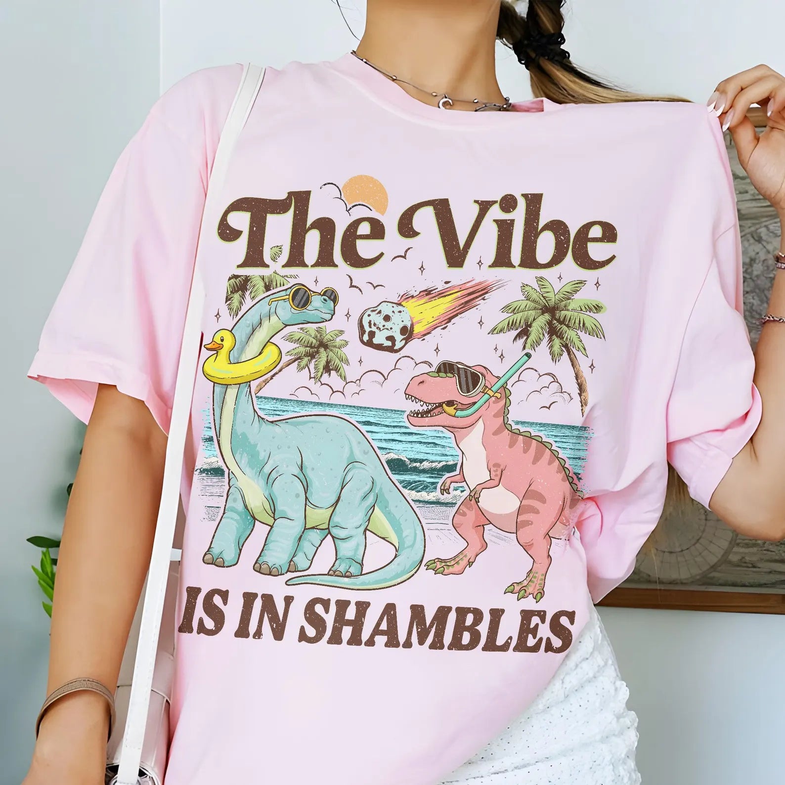THE VIBE IS IN SHAMBLES T-SHIRT – FUNNY DINOSAUR SWEATSHIRT