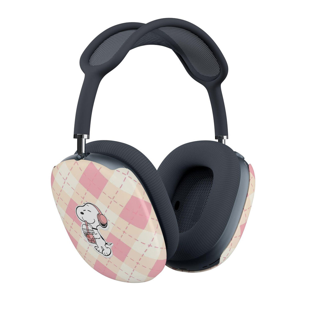 Cute Pink Plaid Earbuds Case