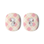 Cute Pink Plaid Earbuds Case