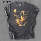 Bulldog Memorial Graphic T-Shirt, Moonlight Dog Spirit Tee, Pet Lover Remembrance Shirt
