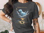 Inspirational Dinosaur Graphic T-Shirt, Moonlight Dino Dream Tee, Unisex Animal Fantasy Shirt