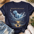 Inspirational Dinosaur Graphic T-Shirt, Moonlight Dino Dream Tee, Unisex Animal Fantasy Shirt