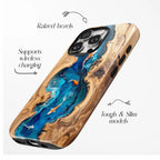 Faux Wood Koi River Phone Case