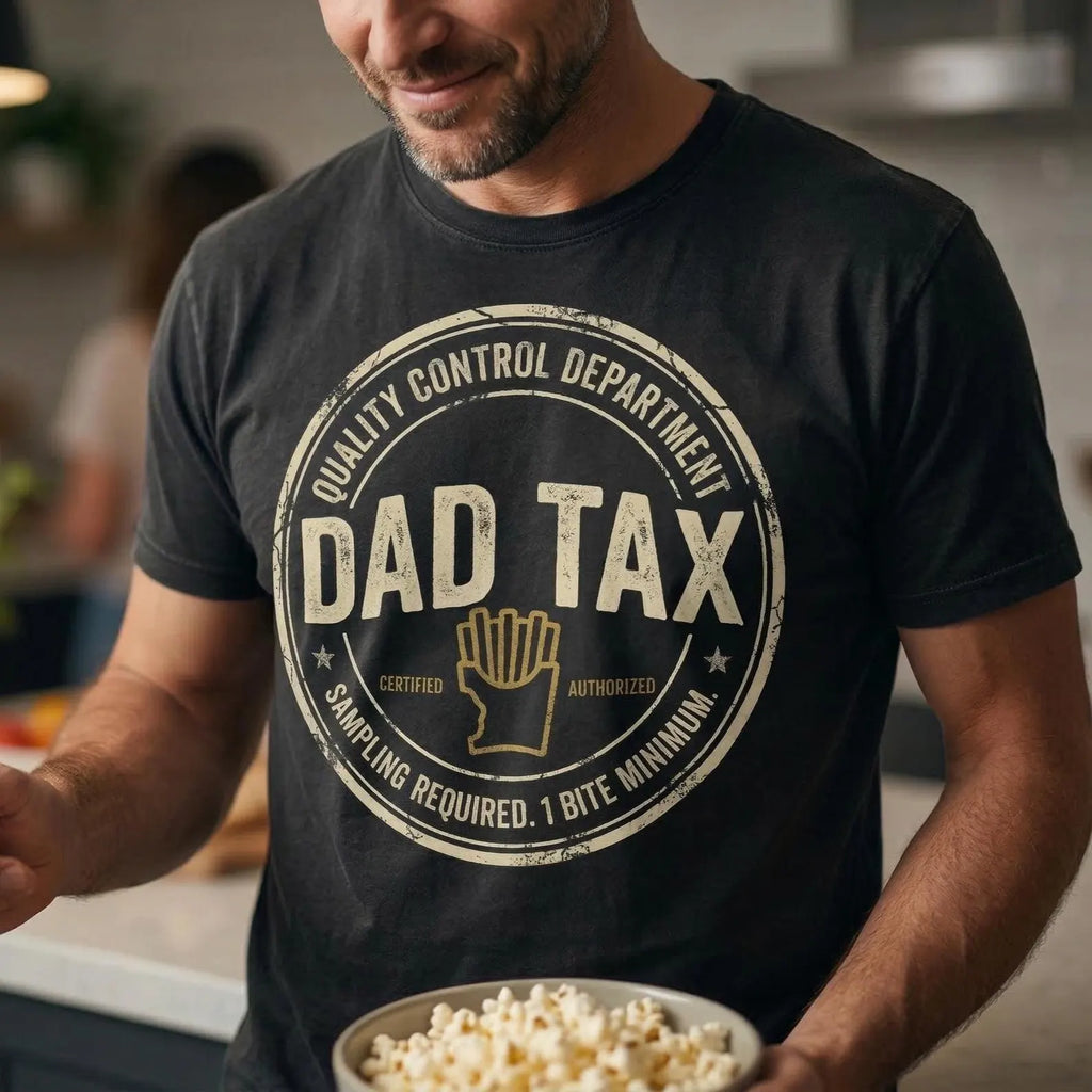 Dad Tax Graphic T-Shirt, Funny Father Humor Tee, Vintage Dad Shirt, Casual Gift for Fathers