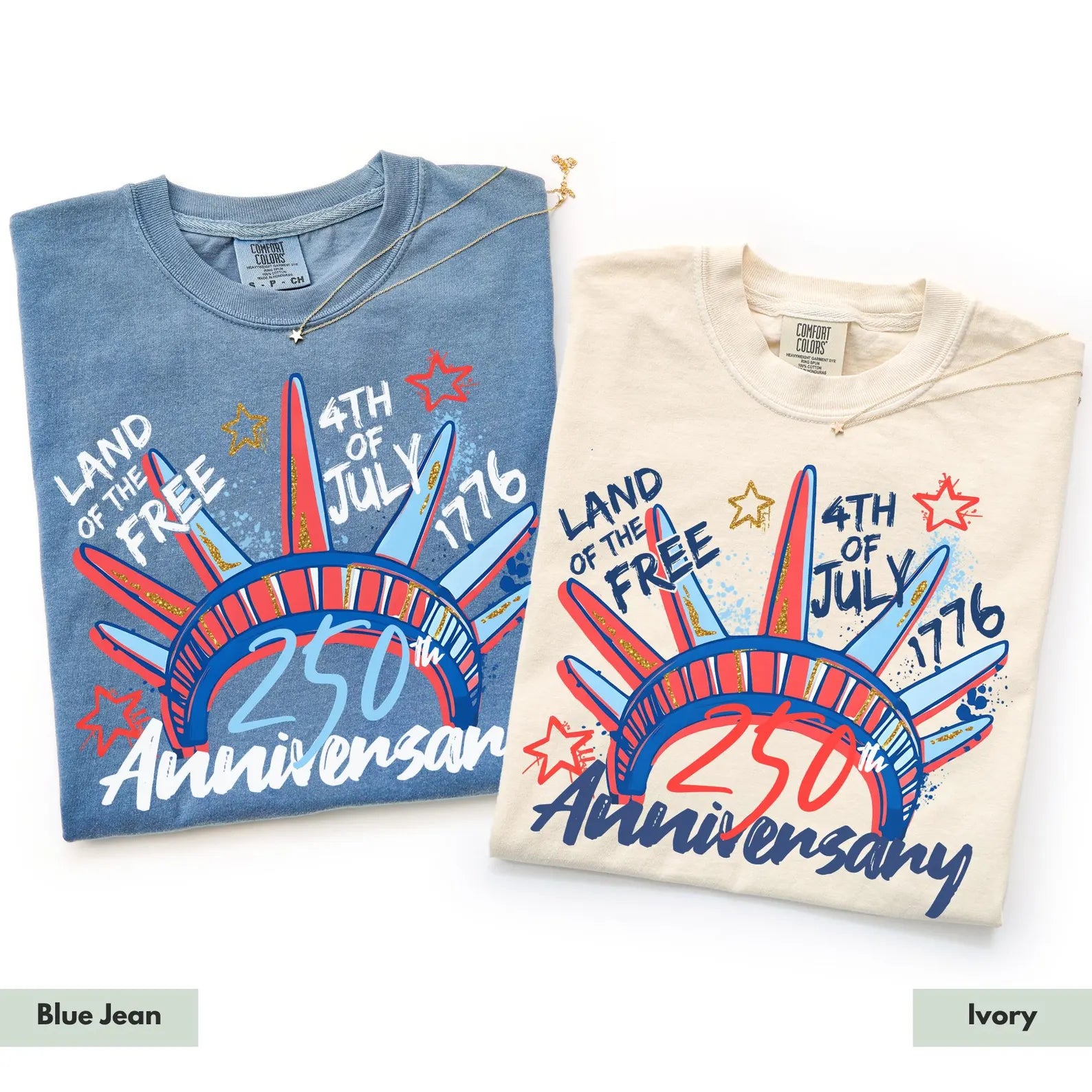 Liberty Crown 250th Anniversary Graphic T-Shirt, 4th of July Patriotic Tee, Unisex USA Celebration Shirt