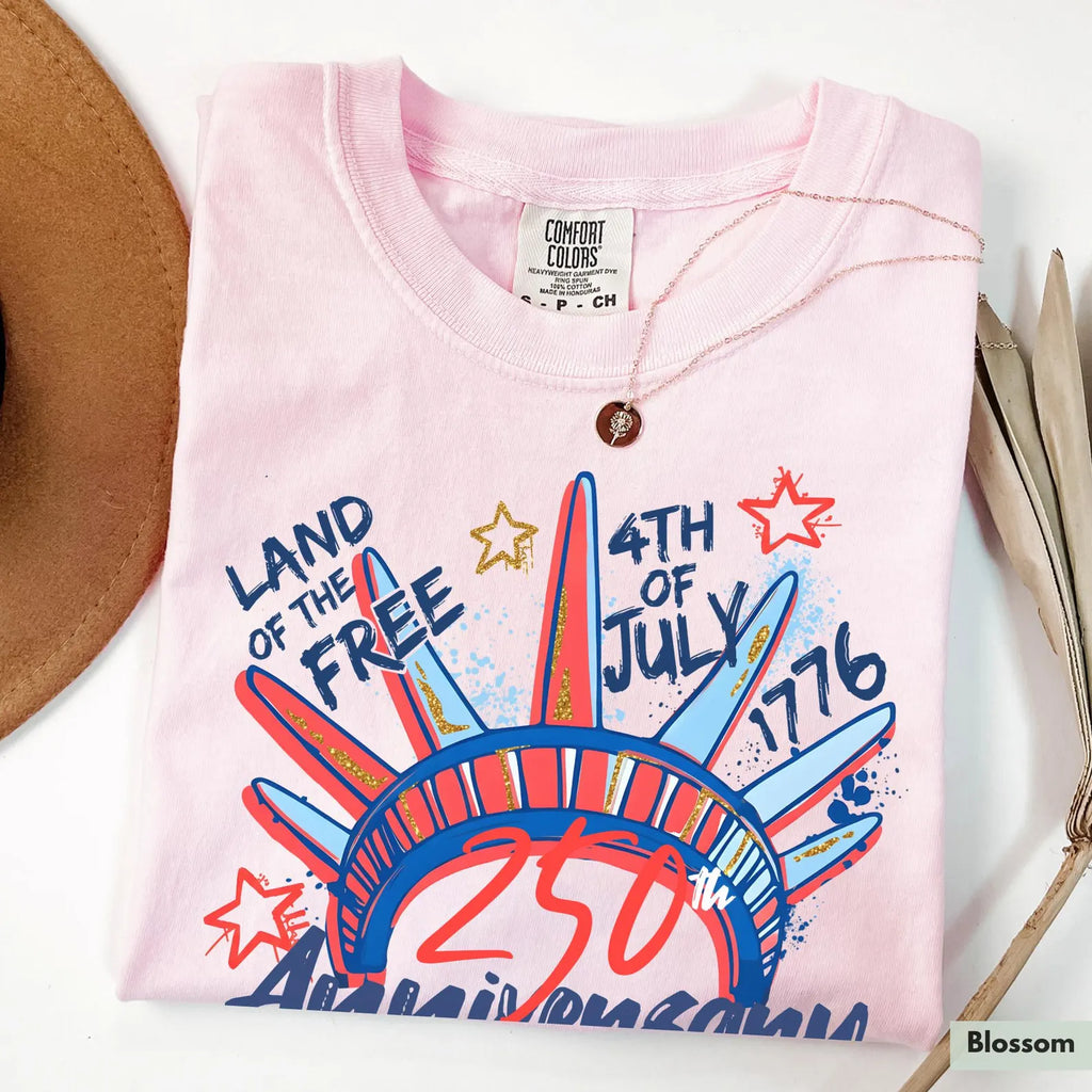 Liberty Crown 250th Anniversary Graphic T-Shirt, 4th of July Patriotic Tee, Unisex USA Celebration Shirt