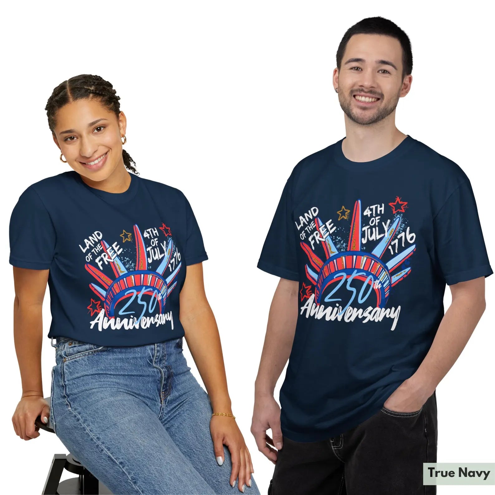 Liberty Crown 250th Anniversary Graphic T-Shirt, 4th of July Patriotic Tee, Unisex USA Celebration Shirt