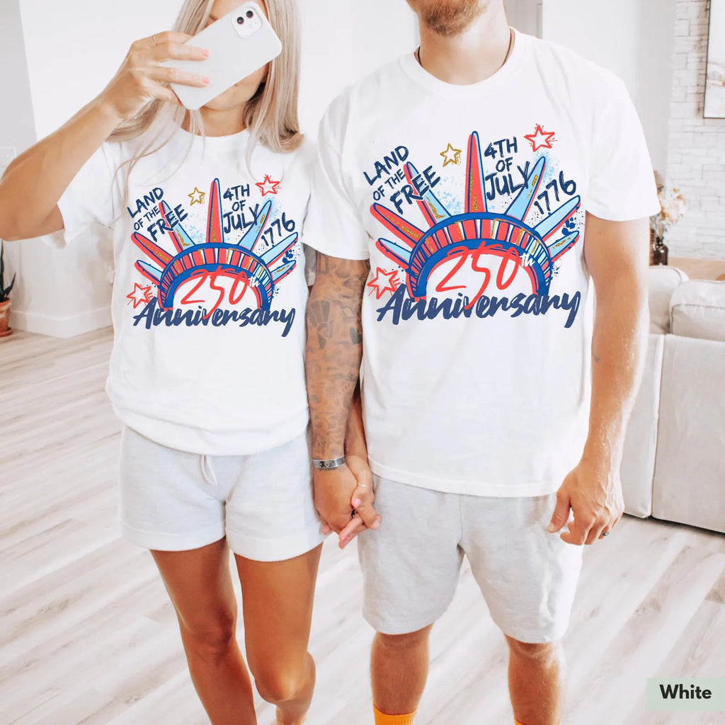 Liberty Crown 250th Anniversary Graphic T-Shirt, 4th of July Patriotic Tee, Unisex USA Celebration Shirt