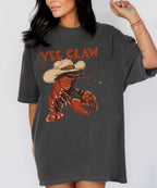 Lobster Cowboy Shirt, Coastal Summer Graphic Tee