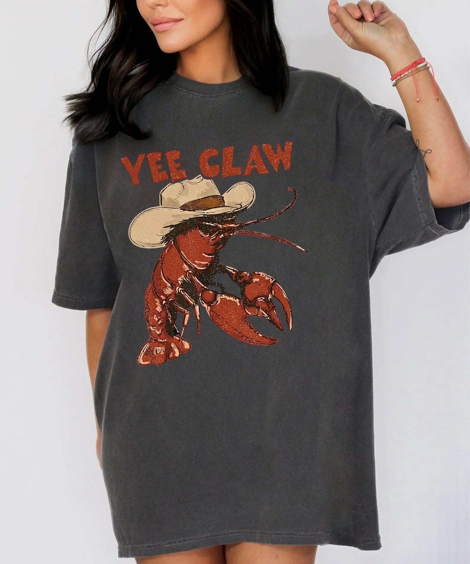 Lobster Cowboy Shirt, Coastal Summer Graphic Tee