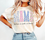 Personalized Mama Shirt, Custom Kids Names Floral Tee
