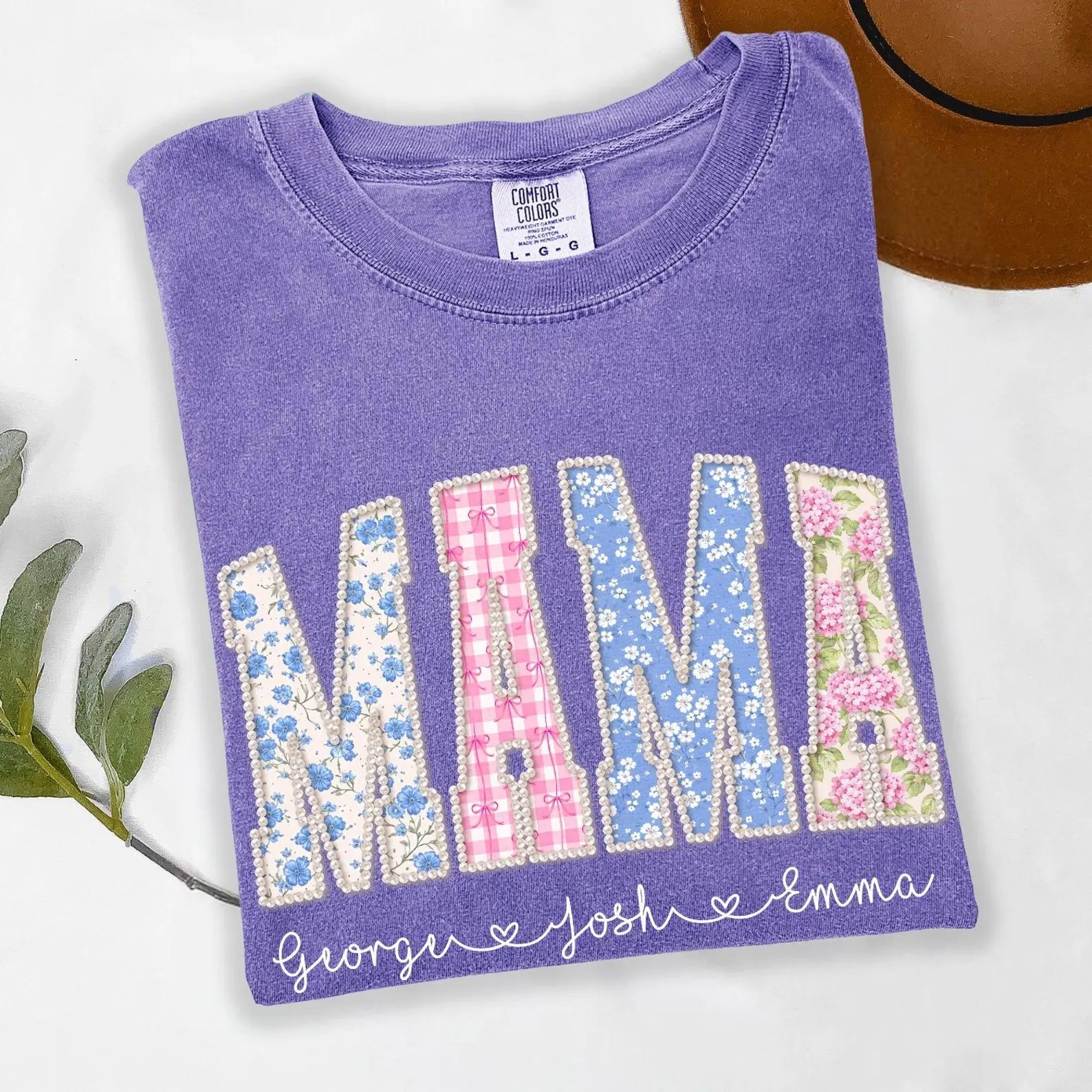 Personalized Mama Shirt, Custom Kids Names Floral Tee