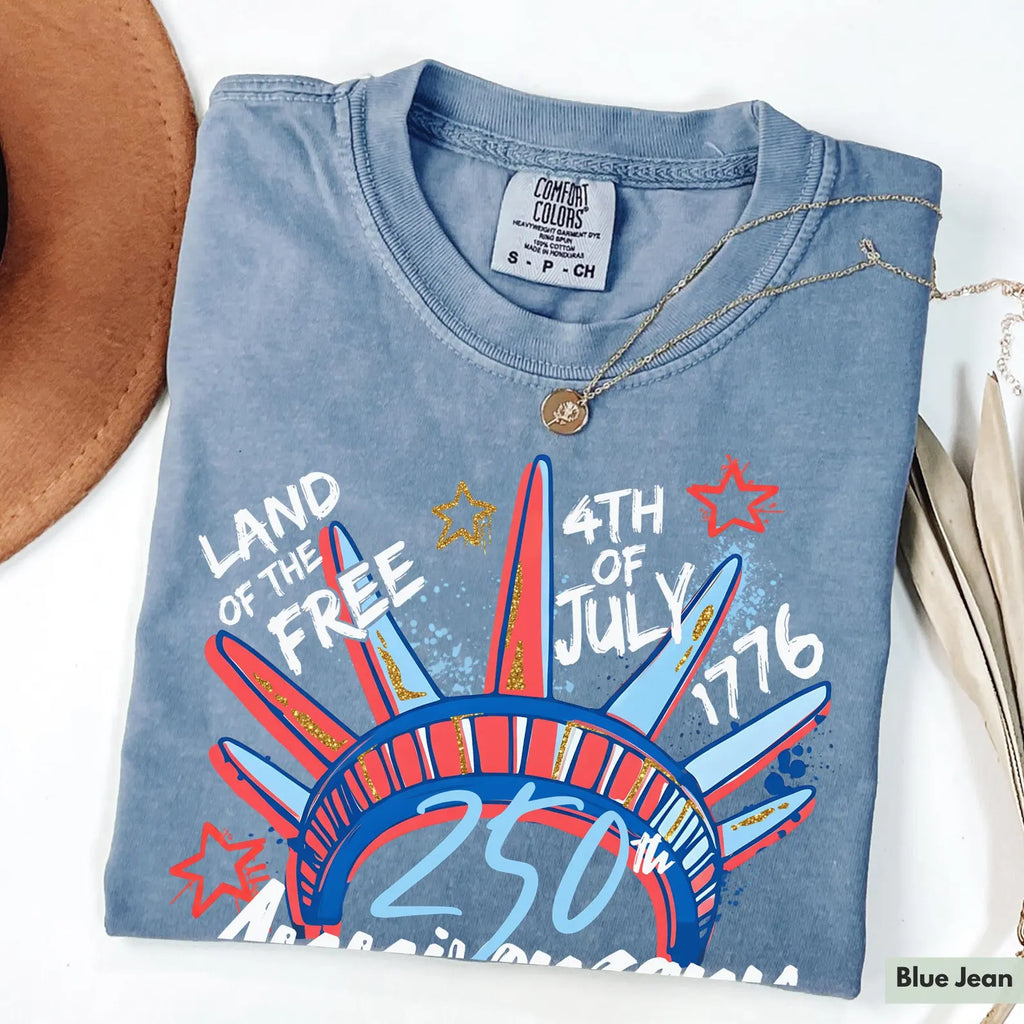 Liberty Crown 250th Anniversary Graphic T-Shirt, 4th of July Patriotic Tee, Unisex USA Celebration Shirt