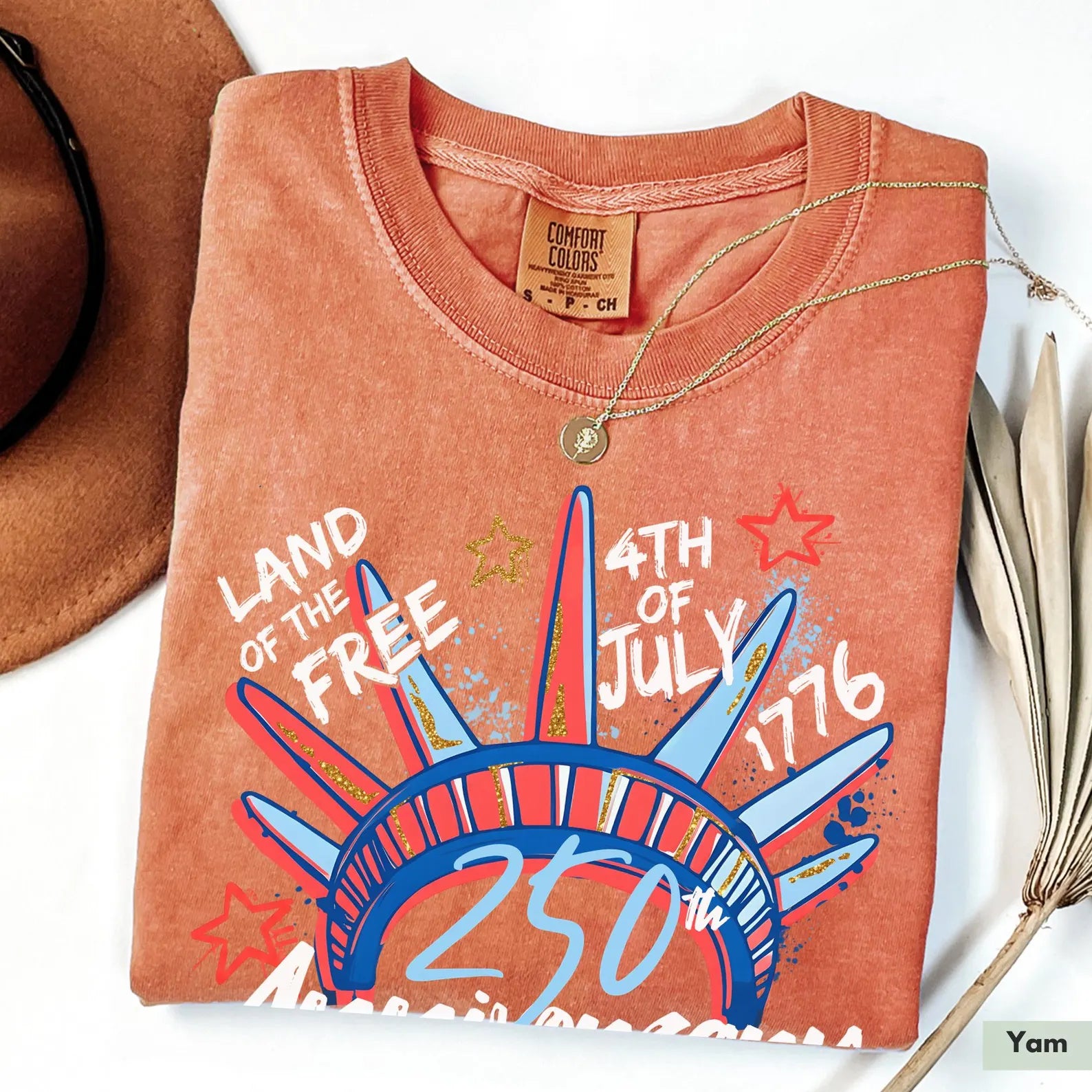 Liberty Crown 250th Anniversary Graphic T-Shirt, 4th of July Patriotic Tee, Unisex USA Celebration Shirt