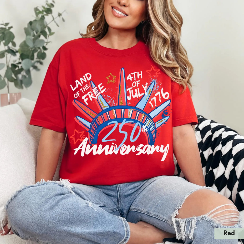 Liberty Crown 250th Anniversary Graphic T-Shirt, 4th of July Patriotic Tee, Unisex USA Celebration Shirt