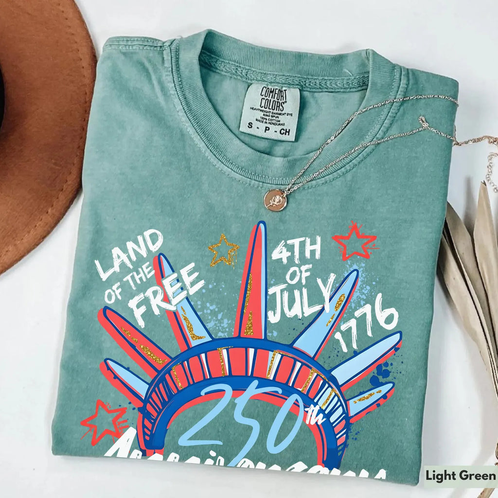 Liberty Crown 250th Anniversary Graphic T-Shirt, 4th of July Patriotic Tee, Unisex USA Celebration Shirt