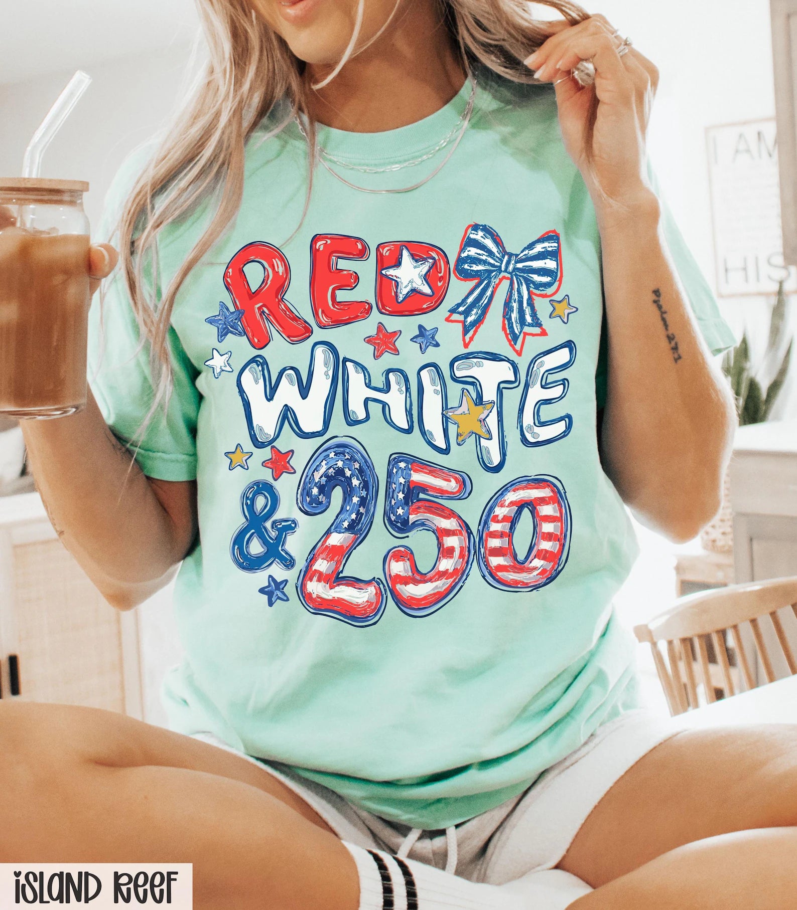 Red White &amp; 250 T-Shirt – Patriotic 250th Anniversary Graphic Tee